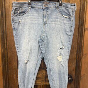 TORRID CROP BOYFRIEND VINTAGE STRETCH, 26 BLUE